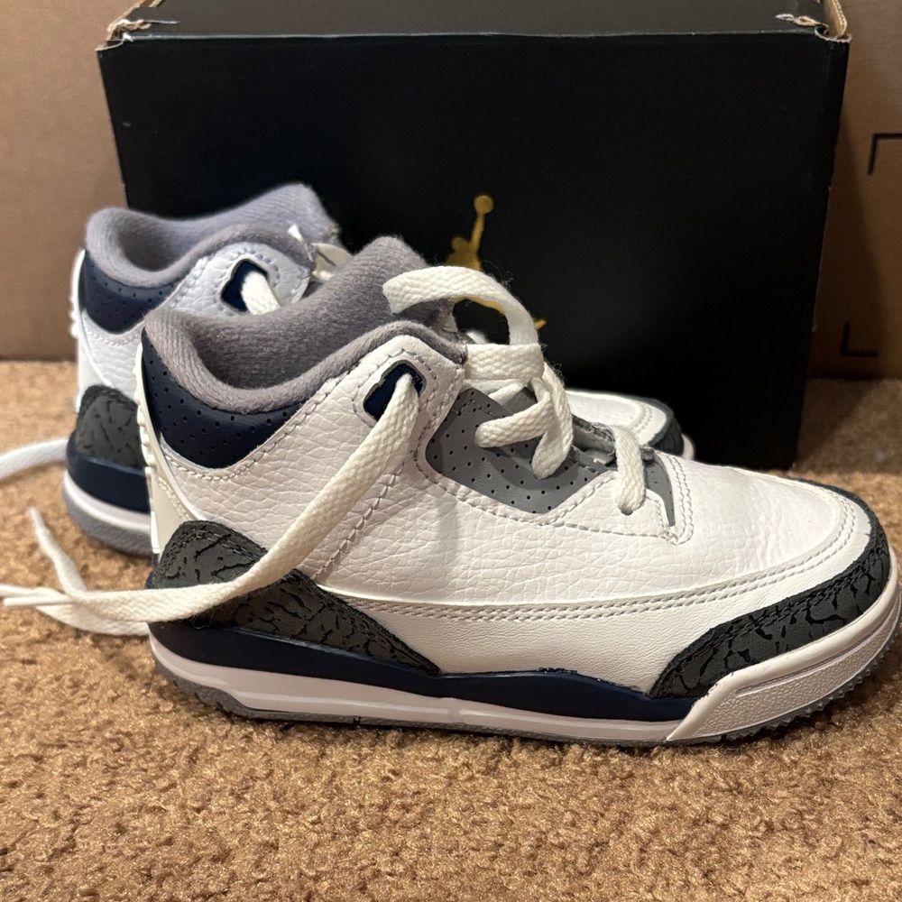 Jordan Kids White and Gray Sneakers
